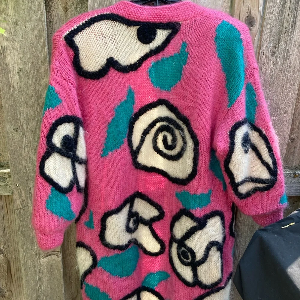 Contemporary Style Bold Mohair Full Length Sweater - Picture 2 of 4